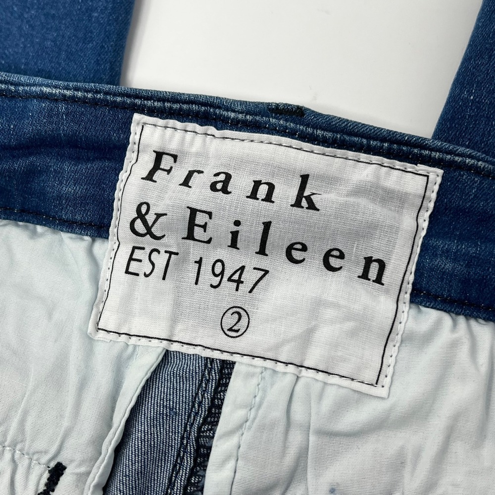 Frank & Eileen Wicklow Italian Denim Blue Jeans Womens Size 2 Raw Hem USA Made - Picture 5 of 10